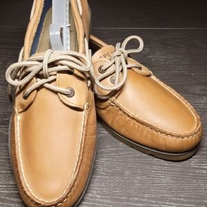 Sperry 9.5 WIDE Men's Light Brown Leather Boat Shoes. NEW!!!